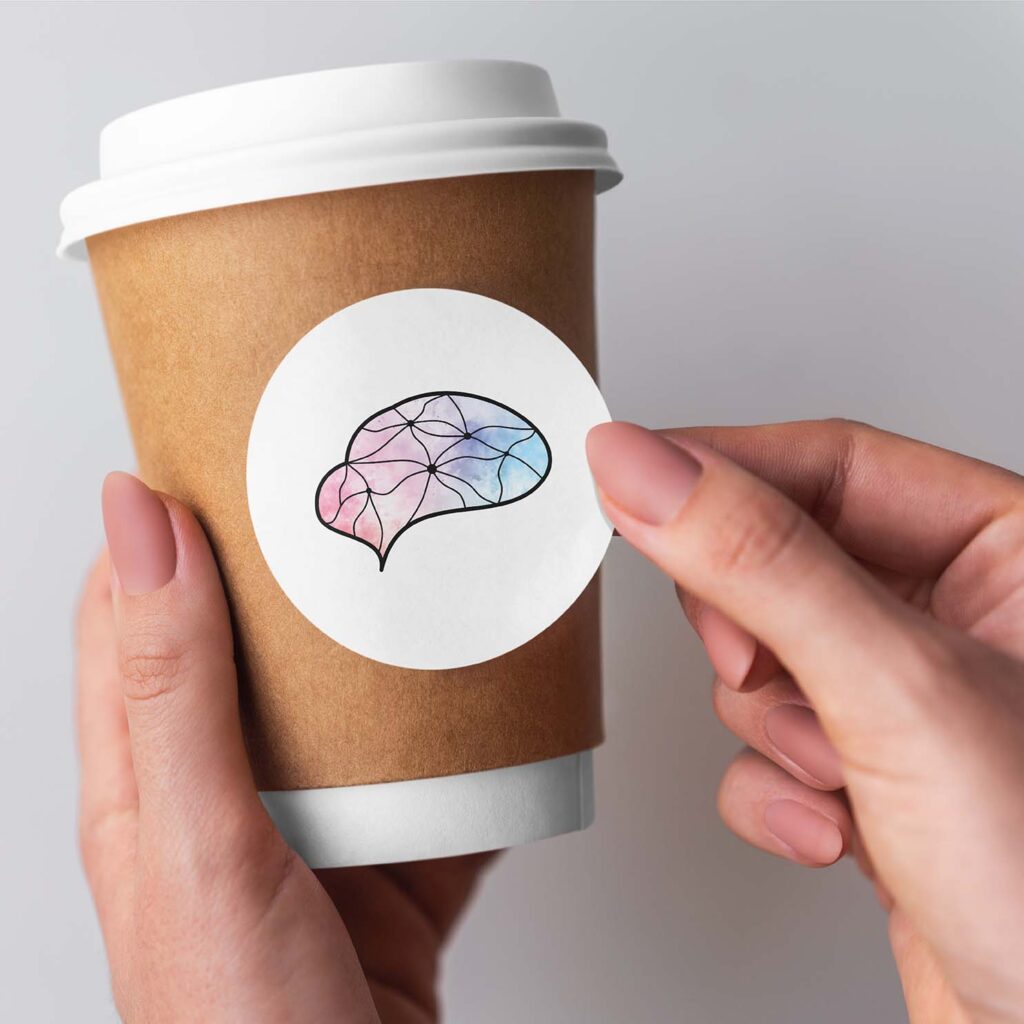 הדמייה מדבקה ממותגת